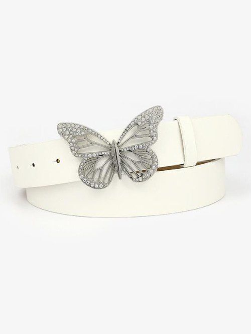 Ceinture PU Boucle en Forme de Papillon en Strass - multicolor D 