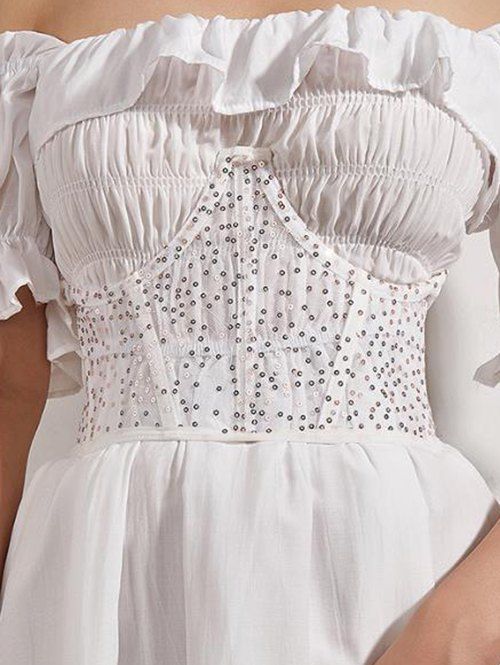 Ceinture Transparente Tendance à Lacets et à Paillettes - multicolor B 
