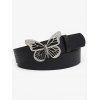 Rhinestone Hollow Out Butterfly Buckle PU Belt - multicolor C 