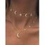 2 Pièces Collier Tendance en Forme de Lune et Etoile en Strass - d'or PACK OF 2