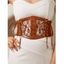 Ceinture Large en Dentelle Florale avec Rivet - multicolor B 