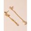 Boucles D'Oreilles Pendantes Tendance Motif Lune Etoile Planète et Strass - d'or 1 PAIR