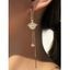 Boucles D'Oreilles Pendantes Tendance Motif Planète Etoile Strass et Pompon - d'or 1 PAIR