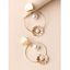 Boucles D'Oreilles Pendantes Cercle Fleur avec Fausse Perle - d'or 1 PAIR