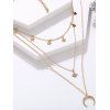 Rhinestone Moon Star Pendants Trendy Layered Necklace - GOLDEN 