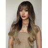 Ombre Wavy Long Full Bang Trendy Capless Synthetic Wig - WOOD 26INCH