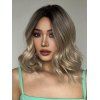 Ombre Wavy Highlight Middle Part Capless Medium Synthetic Wig - BLONDE 16INCH