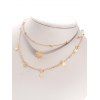 Star Charms Sun Rhinestone Trendy Layered Necklace - GOLDEN 
