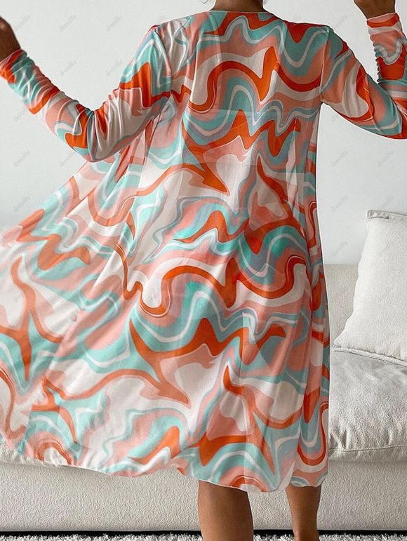 Ensemble de Bikini Rembourré Imprimé Coloré à Cordon Deux Pièces de Vacance - multicolor L