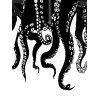Galaxy Octopus Print Lace Up Mini Dress Half Zipper Adjustable Buckle Strap Dress - WHITE XXL