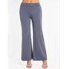 Pantalon Décontracté Lâche en Couleur Unie Taille Elastique avec Poches à Rabat - Gris Foncé XXL