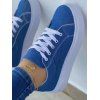 Lace Up Colorblock Thick Platform Casual Outdoor Shoes - BLUE EU 43