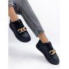 Lace Up Twist Chain Embellishment Thick Platform Casual Outdoor Shoes - Noir EU 37