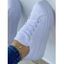Lace Up Colorblock Thick Platform Casual Outdoor Shoes - Blanc EU 36