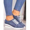 Hollow Out Breathable Wedge Heel Lace Up Casual Outdoor Shoes - BLACK EU 42