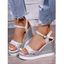 Buckle Strap Twisted Wedge Heels Casual Outdoor Sandals - d'or EU 38