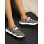 Lace Up Plain Color Thin Platform Casual Outdoor Shoes - Noir EU 39