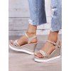 Buckle Strap Twisted Wedge Heels Casual Outdoor Sandals - SILVER EU 41