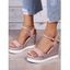 Buckle Strap Twisted Wedge Heels Casual Outdoor Sandals - Rose EU 37