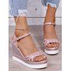 Buckle Strap Twisted Wedge Heels Casual Outdoor Sandals - PINK EU 41