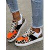 Leopard Print Colorblock Lace Up Trendy Outdoor Shoes - Léopard EU 42