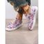 Leaf Pattern Lace Up Thin Platform Casual Outdoor Shoes - Rose EU 37
