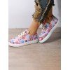 Leaf Pattern Lace Up Thin Platform Casual Outdoor Shoes - Rose EU 42