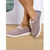 Lace Up Heather Thick Platform Outdoor Shoes - LIGHT GRAY EU 42