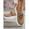 Slip On Texture Twist Chain Embellishment Thick Platform Outdoor Shoes - WHITE EU 42