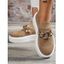 Slip On Texture Twist Chain Embellishment Thick Platform Outdoor Shoes - Blanc EU 42