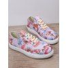 Leaf Pattern Lace Up Thin Platform Casual Outdoor Shoes - Rose EU 37