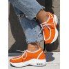 Leopard Print Lace Up Thick Platform Trendy Outdoor Shoes - ORANGE EU 42