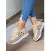 Two Tone Color Lace Up Thin Platform Casual Outdoor Shoes - YELLOW EU 42