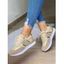 Two Tone Color Lace Up Thin Platform Casual Outdoor Shoes - Cadetblue EU 36