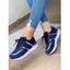 Two Tone Color Lace Up Thin Platform Casual Outdoor Shoes - Cadetblue EU 39