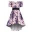 Robe Mi-Longue Panneau en Dentelle Festonnée à Imprimé Fleur et Papillon à Taille Haute - Rose clair XL