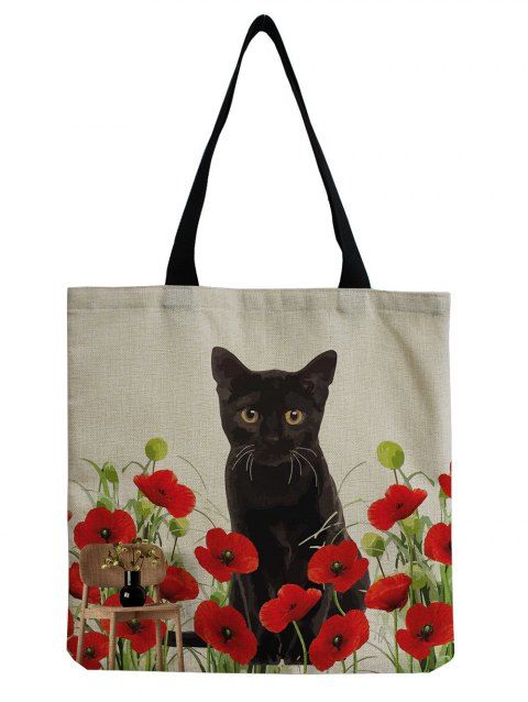 Cute Cat Pattern Zipper One Shoulder Bag