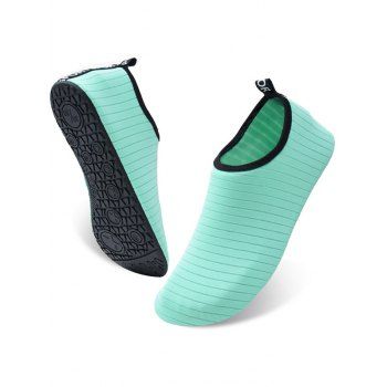 

Striped Plain Color Slip On Flat Platform Outdoor Creek Shoes, Light green