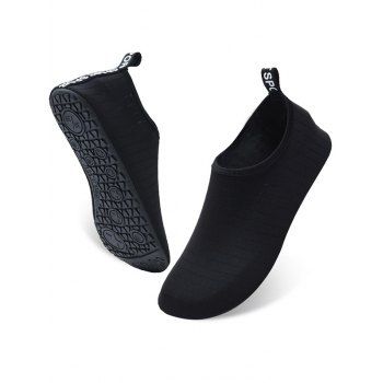 

Striped Plain Color Slip On Flat Platform Outdoor Creek Shoes, Black