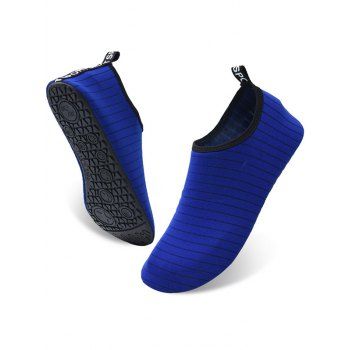 

Striped Plain Color Slip On Flat Platform Outdoor Creek Shoes, Deep blue