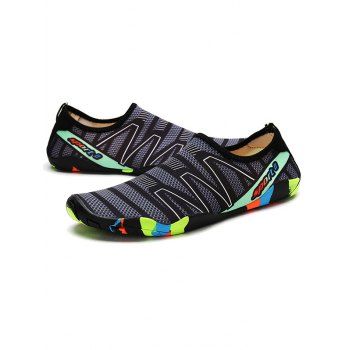 

Breathable Printed Slip On Casual Creek Shoes, Black