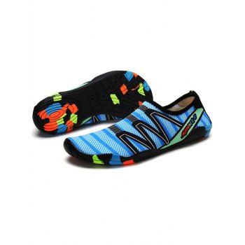 

Breathable Printed Slip On Casual Creek Shoes, Blue