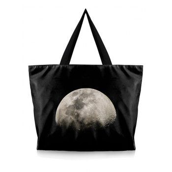 

Galaxy Planet Pattern Zipper Trendy One Shoulder Bag, Black