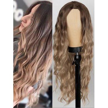 

Wavy Ombre Middle Part Capless Long Synthetic Wig, Multicolor