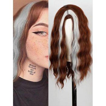 

Highlight Middle Part Capless Long Synthetic Wig, Multicolor