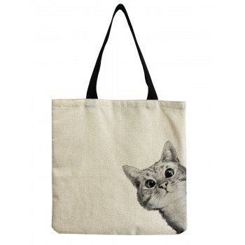 

Cute Cat Pattern One Shoulder Bag, White