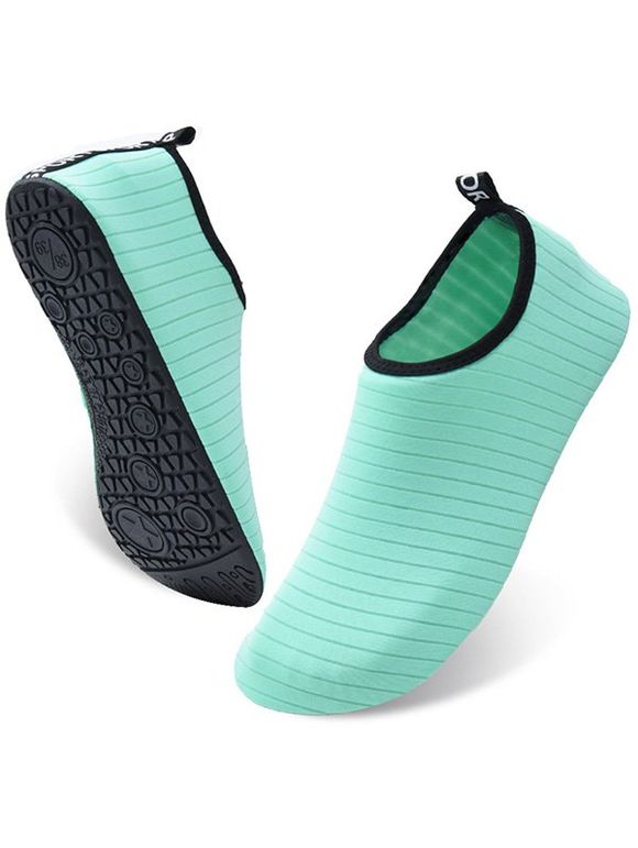Striped Plain Color Slip On Flat Platform Outdoor Creek Shoes - Vert clair EU (36-37)