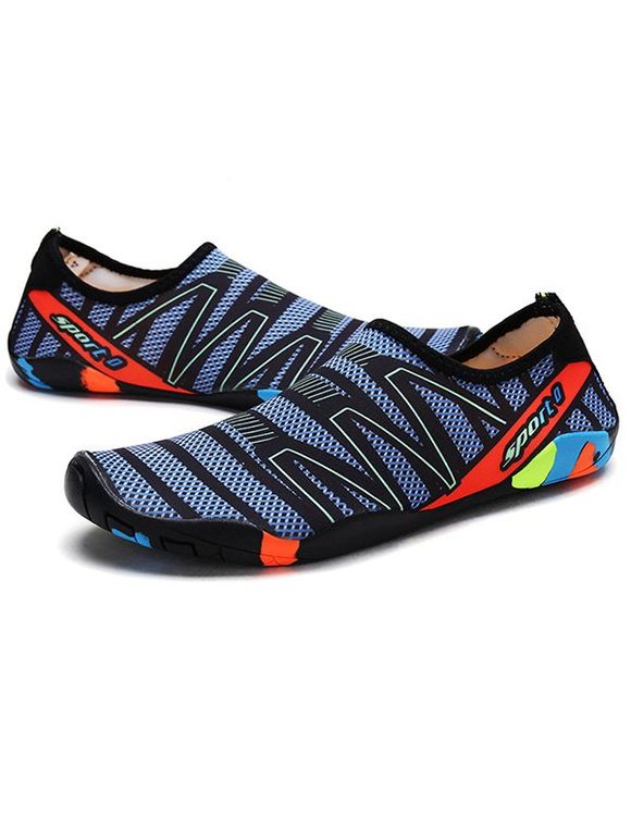 Breathable Printed Slip On Casual Creek Shoes - Bleu profond EU 37
