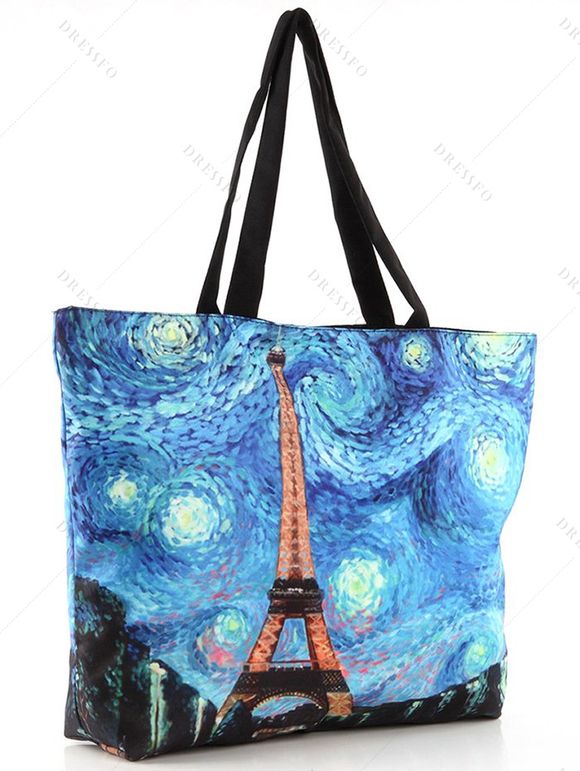 Sac Porte Epaule Zippé Motif D'Animal Galaxie - Noir 