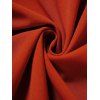 Mini Robe Ligne A Faux Bouton en Couleur Unie à Manches Courtes à Taille Haute - Rouge L